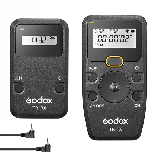 Godox TR Series 2.4G vezeték nélküli időzítős távirányítós kamera zártávvezérlő (adó és vevő) - TR-C1