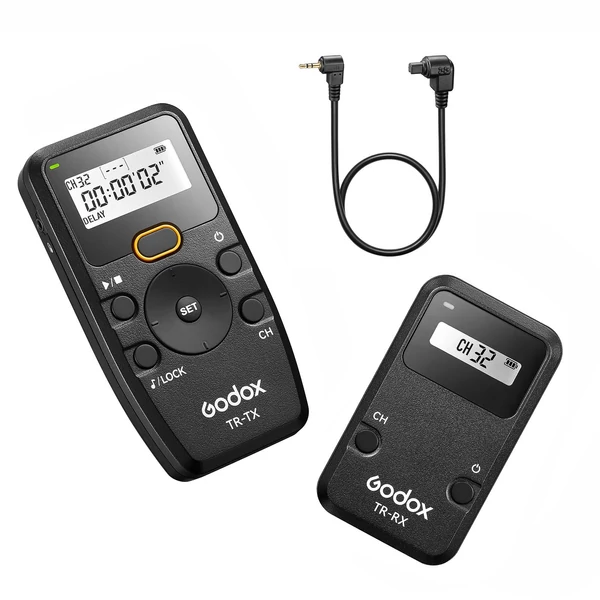 Godox TR Series 2.4G vezeték nélküli időzítős távirányítós kamera zártávvezérlő (adó és vevő) - TR-C3