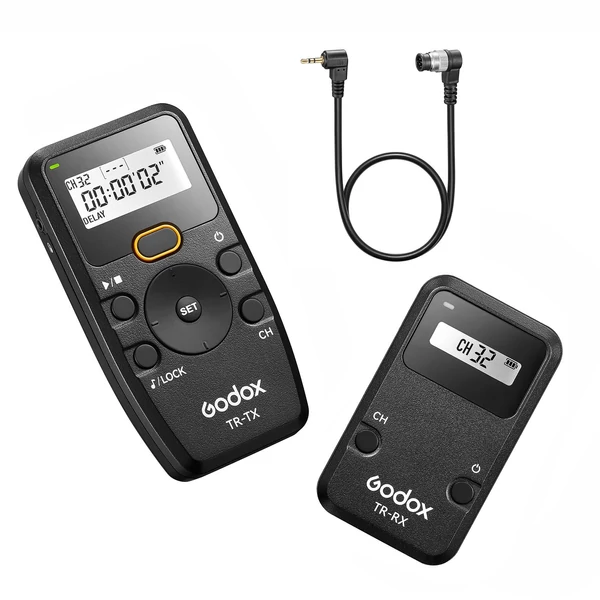 Godox TR Series 2.4G vezeték nélküli időzítős távirányítós kamera zártávvezérlő (adó és vevő) - TR-N1