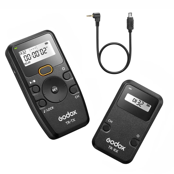 Godox TR Series 2.4G vezeték nélküli időzítős távirányítós kamera zártávvezérlő (adó és vevő) - TR-N3