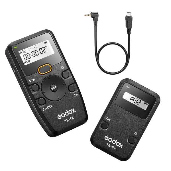 Godox TR Series 2.4G vezeték nélküli időzítős távirányítós kamera zártávvezérlő (adó és vevő) - TR-OP12