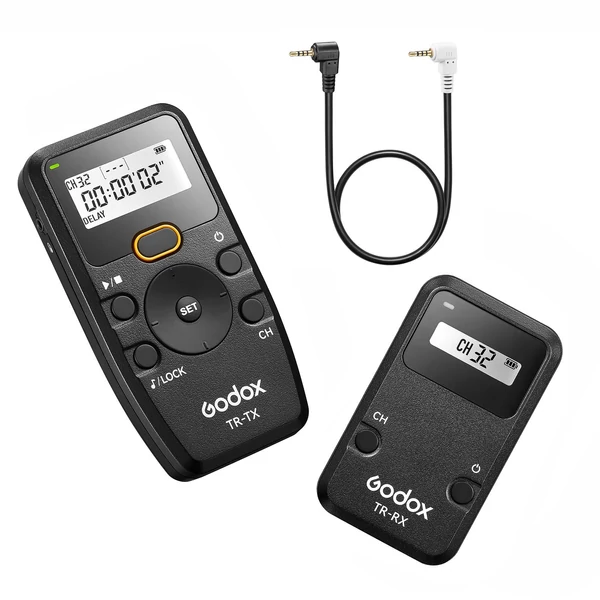 Godox TR Series 2.4G vezeték nélküli időzítős távirányítós kamera zártávvezérlő (adó és vevő) - TR-P1