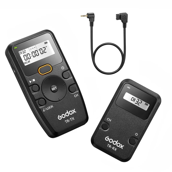 Godox TR Series 2.4G vezeték nélküli időzítős távirányítós kamera zártávvezérlő (adó és vevő) - TR-S1