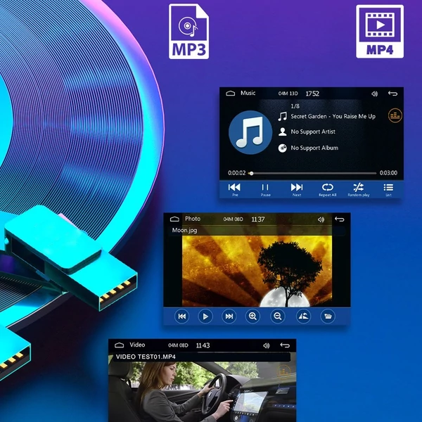5 hüvelykes sztereó MP5 lejátszó BT FM rádióvevő autós lejátszással Android Auto