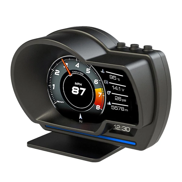 Autó HUD kijelző OBDⅡ+GPS Intelligens nyomtáv nagyfelbontású sebességmérő