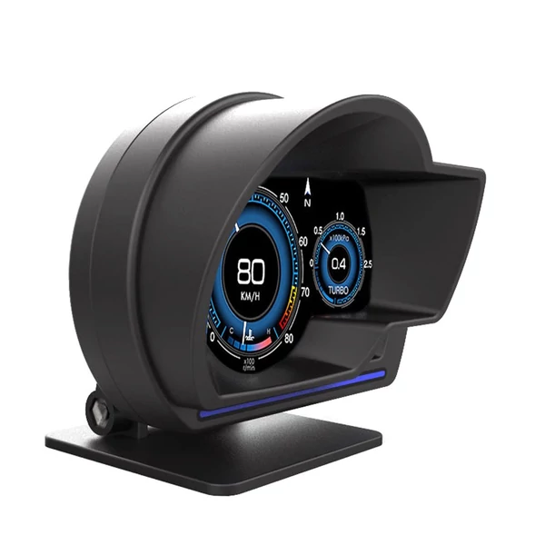 Autó HUD kijelző OBDⅡ+GPS Intelligens nyomtáv nagyfelbontású sebességmérő