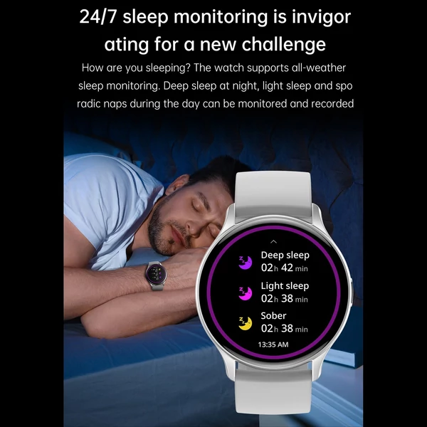 HK89 intelligens karkötős sportóra 1,43 hüvelykes AMOLED teljes érintőképernyős fitneszkövető - Ezüst