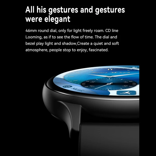 HK89 intelligens karkötős sportóra 1,43 hüvelykes AMOLED teljes érintőképernyős fitneszkövető - Ezüst