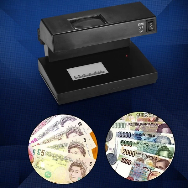 Hordozható asztali hamis bankjegy vizsgáló támogatja az ultraibolya UV-sugárzás és a vízjel észlelését