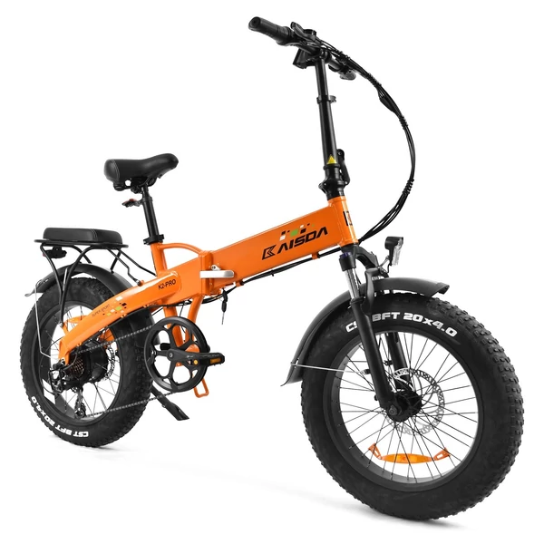 KAISDA K2 Pro összecsukható elektromos hegyikerékpár 350W motor SHIMANO 21 sebességes, intelligens APP vezérléssel - Narancs