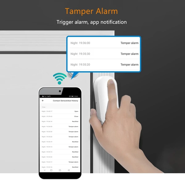 Tuya WIFI vezeték nélküli ajtómágneses bemeneti érintkező érzékelő otthoni biztonsághoz