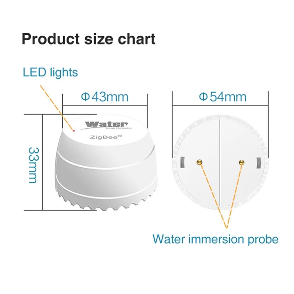 Zigbee Tuya Smart Home vízszivárgás érzékelő