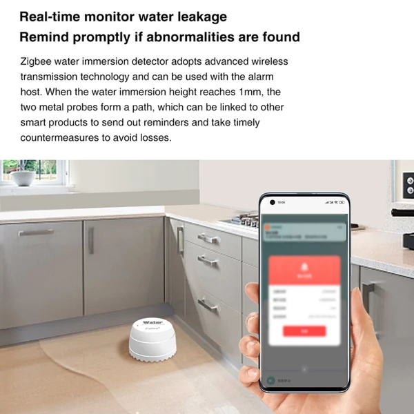 Zigbee Tuya Smart Home vízszivárgás érzékelő