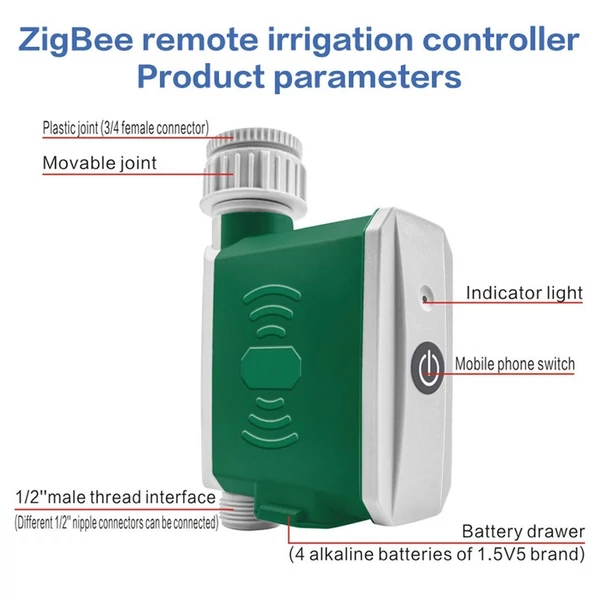 Tuya ZigBee automatikus öntözésvezérlő időzítő kerti csepegtető