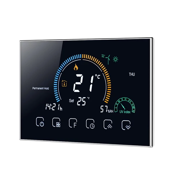 Intelligens programozható termosztát 95-240V - Fekete, Wi-Fi