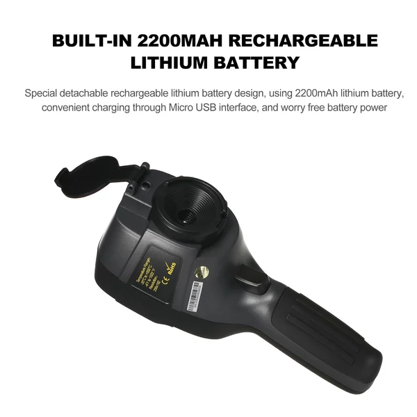 Hti HT-H18+ újratölthető kézi infravörös hőkamera 2200 mAh, 20-550 ℃ hőmérséklet-tartomány 3,2 hüvelykes LCD képernyővel