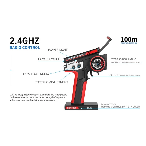 WLtoys 124008 távirányító terepjáró autó 1/12 2,4 GHz 4WD 60 km/h (11,1 V 2000 mAh akkumulátor)