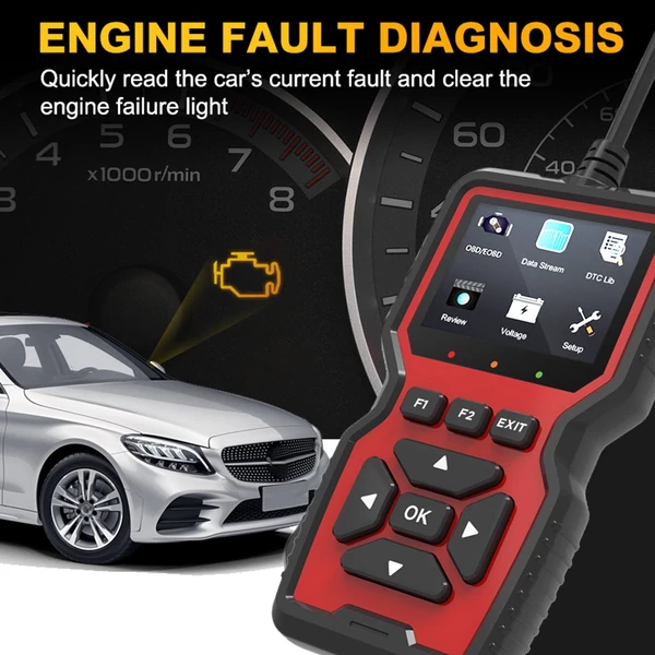 V519 OBDII diagnosztikai járműkódolvasó továbbfejlesztett nyomtatási funkció támogatással minden OBD II protokoll autóhoz 1996 óta