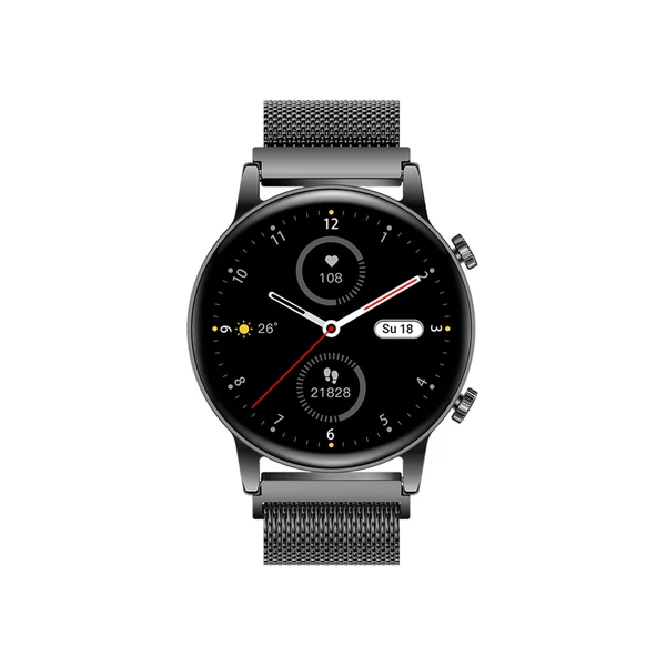 MK30 1,3 hüvelykes 360x360 AMOLED teljes érintőképernyős női okos sportóra - Fekete