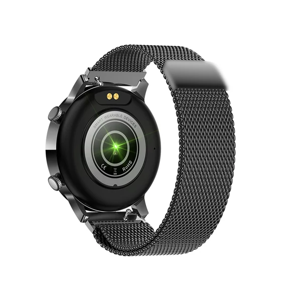 MK30 1,3 hüvelykes 360x360 AMOLED teljes érintőképernyős női okos sportóra - Fekete