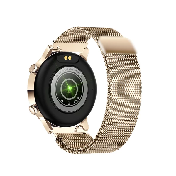 MK30 1,3 hüvelykes 360x360 AMOLED teljes érintőképernyős női okos sportóra - Arany