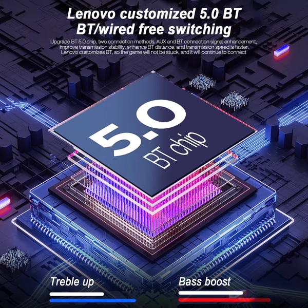 Lenovo Thinkplus TH40 BT 5.0 fejhallgató HD-hívással mikrofonnal - Piros