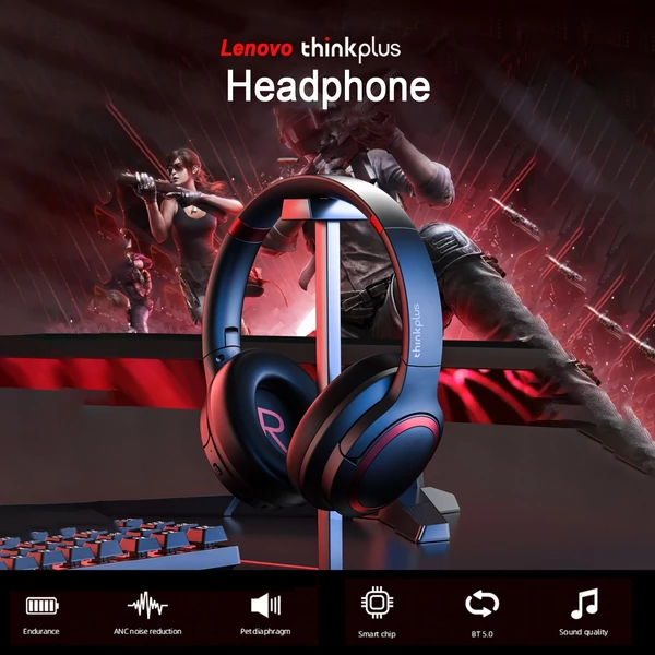 Lenovo Thinkplus TH40 BT 5.0 fejhallgató HD-hívással mikrofonnal - Piros