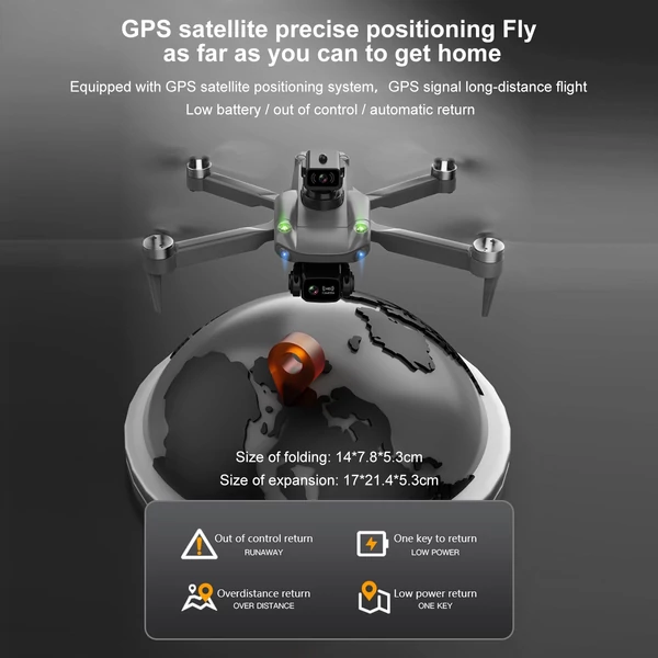5G WiFi GPS 720P kamera távirányítós drón tárolótáskával - 3 akkumulátor