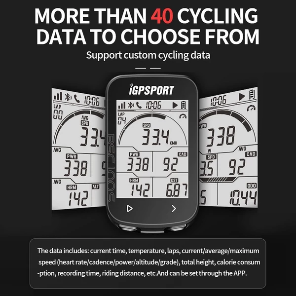 IGPSPORT BSC100S 2,6 hüvelykes GPS kijelző ciklus vezeték nélküli sebességmérő, digitális stopper IPX7 vízálló