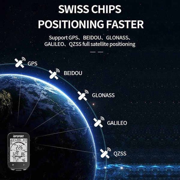 IGPSPORT BSC100S 2,6 hüvelykes GPS kijelző ciklus vezeték nélküli sebességmérő, digitális stopper IPX7 vízálló