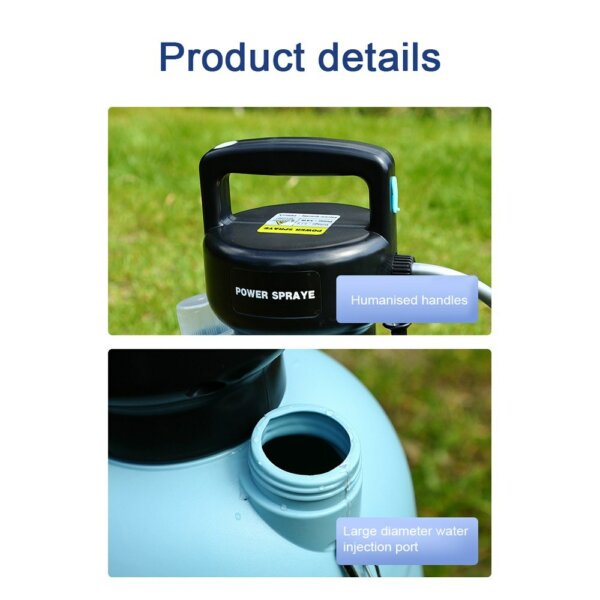 Kézi elektromos permetező öntözőkanna porlasztó öntözőpalack, vízpermetező USB újratölthető - Kék, változat 1