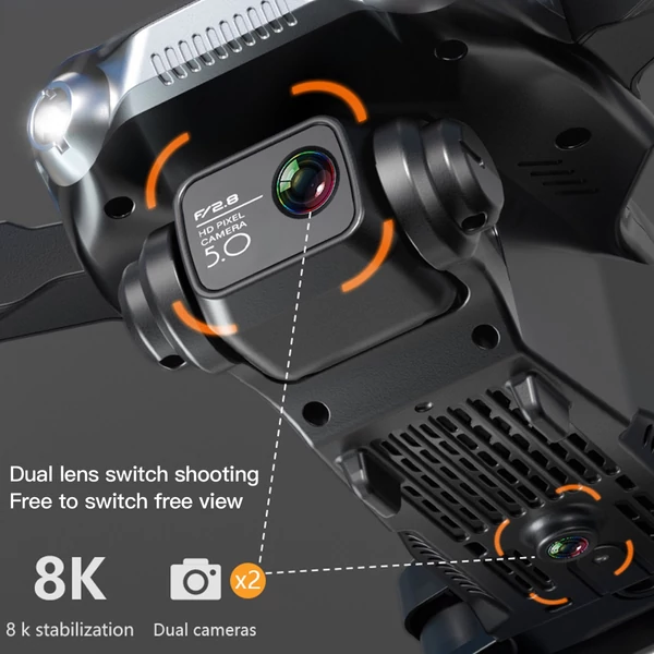 V28 távirányító 5G drón WIFI 8K kettős kamera (GPS nélkül) - 2 akkumulátor