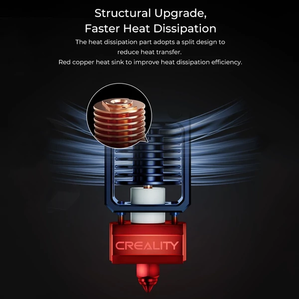 CREALITY Spider Pro Hotend fúvóka, magas hőmérsékletű és nagy sebességű gyors fűtés 3D nyomtatóhoz