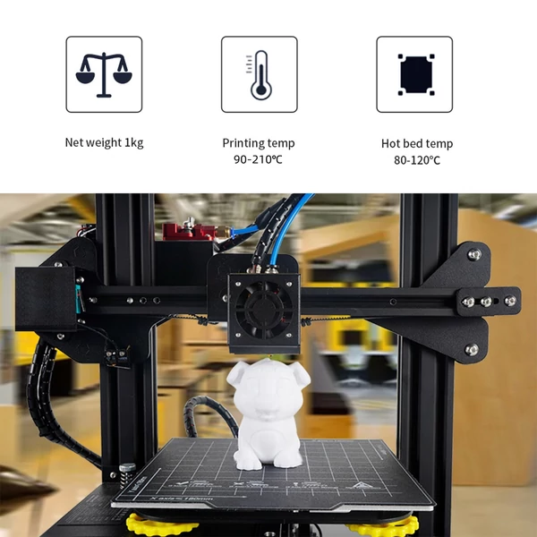 KINGROON 3D nyomtató PLA filament 1 kg 1,75 mm szabvány 1 tekercs - Fekete