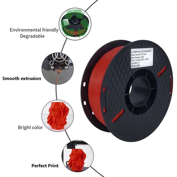 KINGROON 3D nyomtató PLA filament 1 kg 1,75 mm szabvány 1 tekercs - Szürke