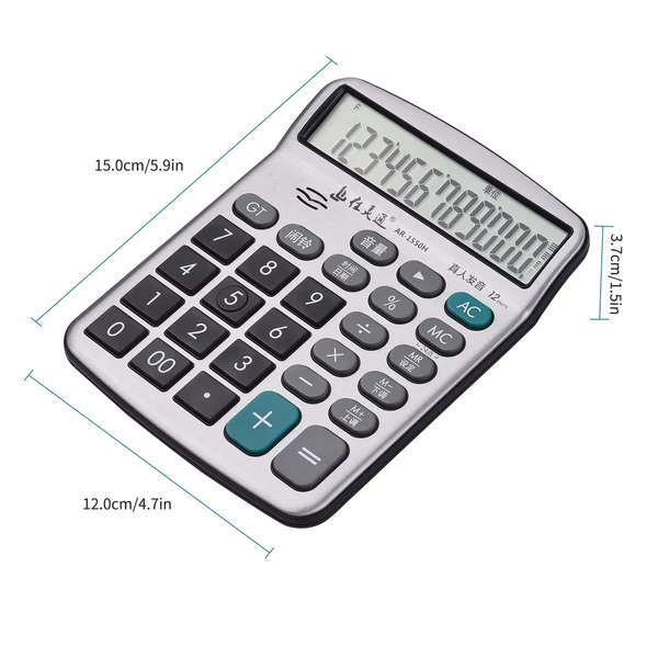 12 számjegyű zenei asztali elektronikus számológép nagy LCD kijelzővel, szabványos funkcióval