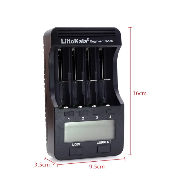 LiitoKala Lii-500 4 nyílásos LCD legokosabb akkumulátortöltő