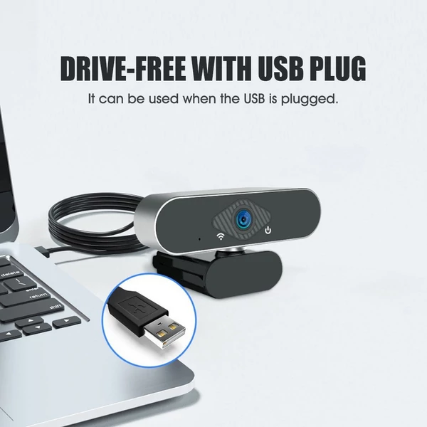 Xiaovv HD USB webkamera Beépített mikrofon Meghajtó nélküli automatikus élességállítás - Fekete