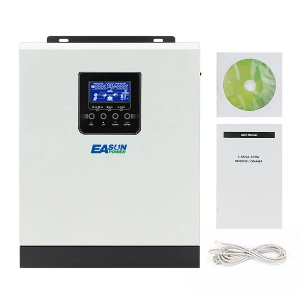 2400W 3KVA 24V 220V szoláris inverter otthoni napelemes rendszerhez Pure SineWave PWM napelemes újratöltő vezérlő akkumulátor töltő inverter