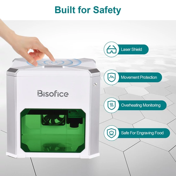 Bisofice K6 3W mini lézergravírozó 80x80mm-es munkaterülettel