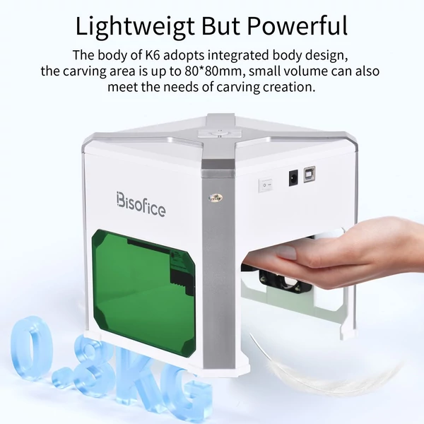 Bisofice K6 3W mini lézergravírozó 80x80mm-es munkaterülettel