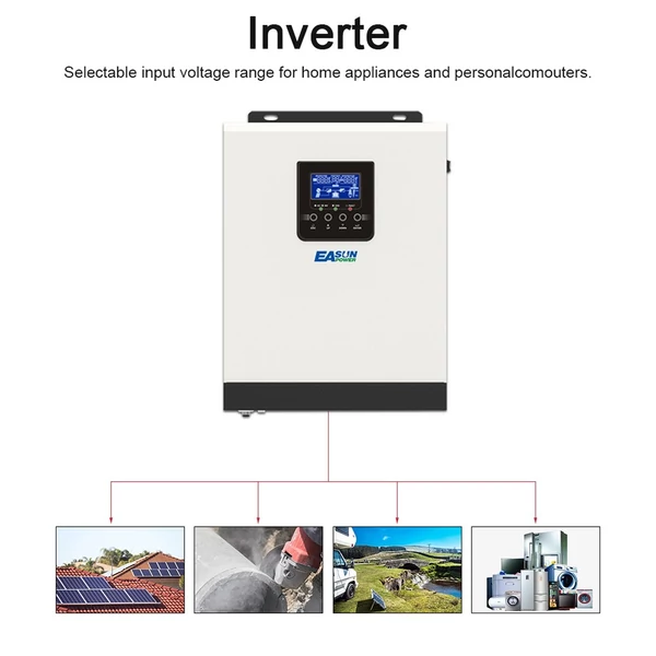 3000VA 2400W MPPT szoláris inverter 24V 40A tiszta szinuszos töltővezérlő otthoni napelemes rendszerhez