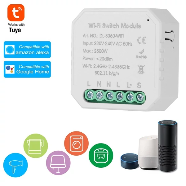 Tuya MINI DIY egyirányú intelligens kapcsoló - 2 db