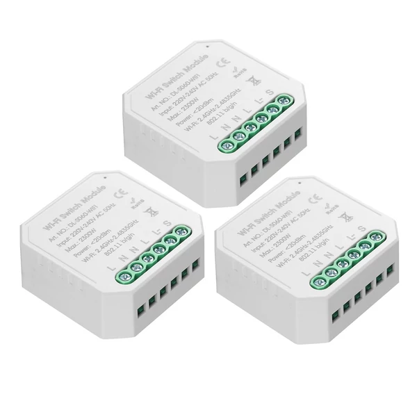 Tuya MINI DIY egyirányú intelligens kapcsoló - 3 db