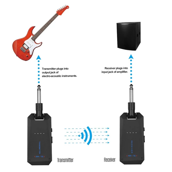 AM-5G vezeték nélküli 5.8G gitárrendszer újratölthető audio adó és vevő