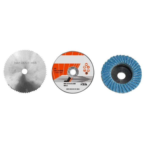 Elektromos csiszológép többfunkciós sarokcsiszoló + 75 mm átmérőjű 10 mm furatú vágókorong kerámia csempe fa kő vágásához - 19500 ford./perc