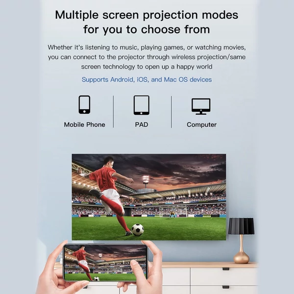 Lenovo Thinkplus Air H3S mini projektor 1080P házimozi 400 ANSI Lumen