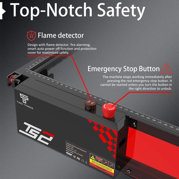 Two Trees TS2 20W lézergravírozó autofókusz Air Assist rendszerrel 410x410mm gravírozási terület
