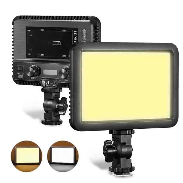 Godox LDP8Bi LED videofény fényképészeti fénypanel 10W LED-es kitöltőlámpa (2800K-6500K kétszínű, hőmérséklet szabályozható)