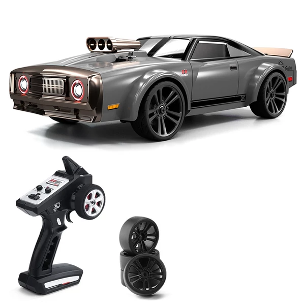 SCY-163031/16 2,4 GHz-es 4WD távirányítós versenyautó 35 km/h 7 üzemmódú Angel Eye fényszórókkal - Szürke, 1 akkumulátor